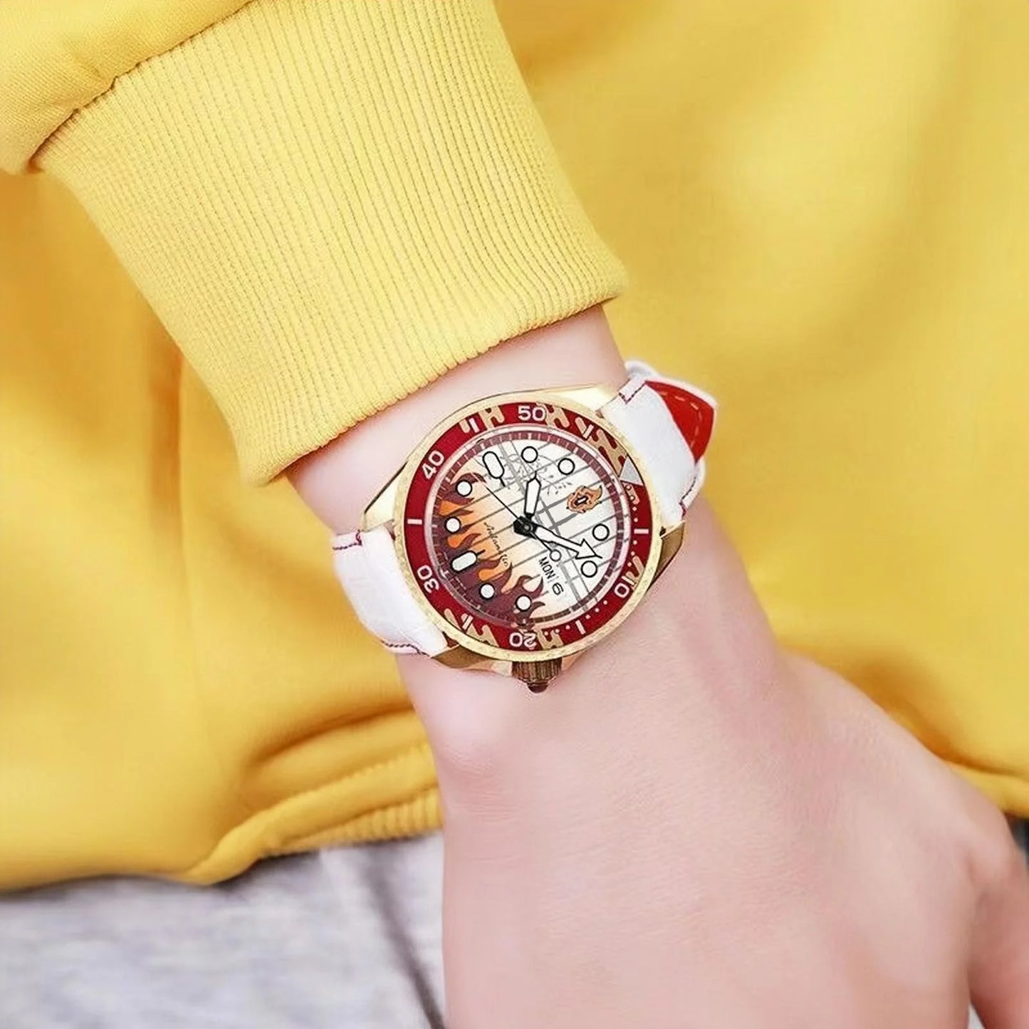 Rengoku Kyoujurou Men's and women's all-purpose quartz watch,100 meter waterproof watch