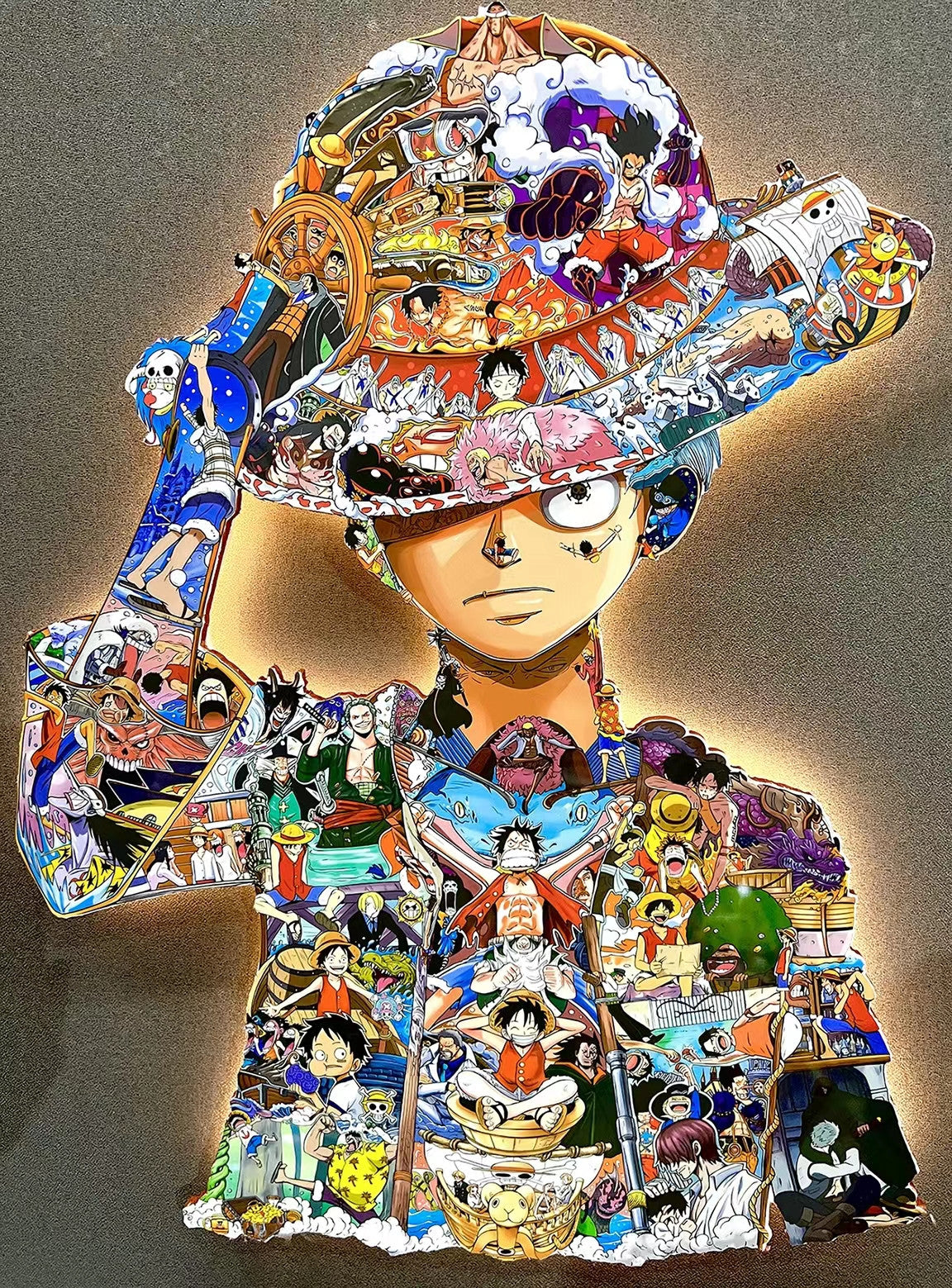 Monkey D. Luffy modelling LED lights bring mural(60*47cm)