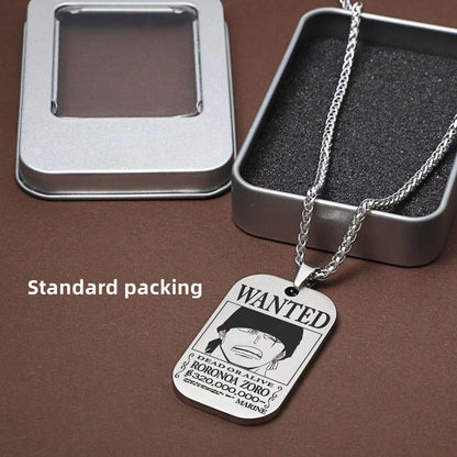 Luffy/Zoro/Nami/Sanji Titanium Character Bounty Necklace