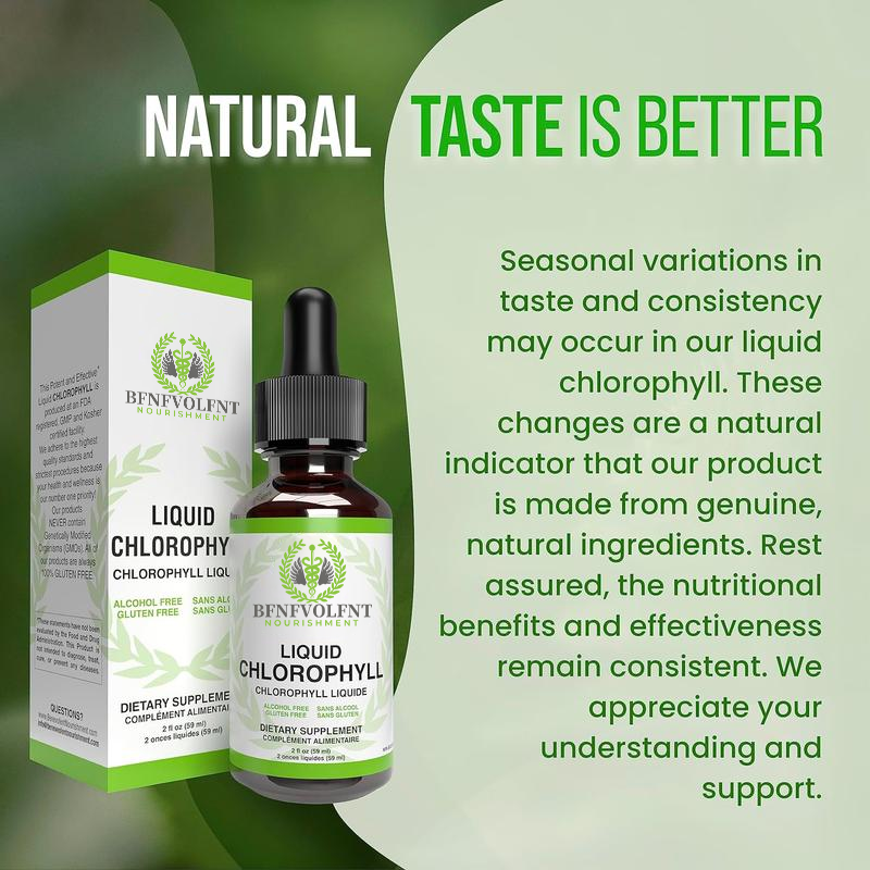 Liquid Chlorophyll Drops 1-4 Bottles Set (4-12 Month Supply) Healthcare Supplement - Natural Body Deodorant and Detox - Gut Support Healthcare Liver [BFNFVOLFNT] Edible Dietary